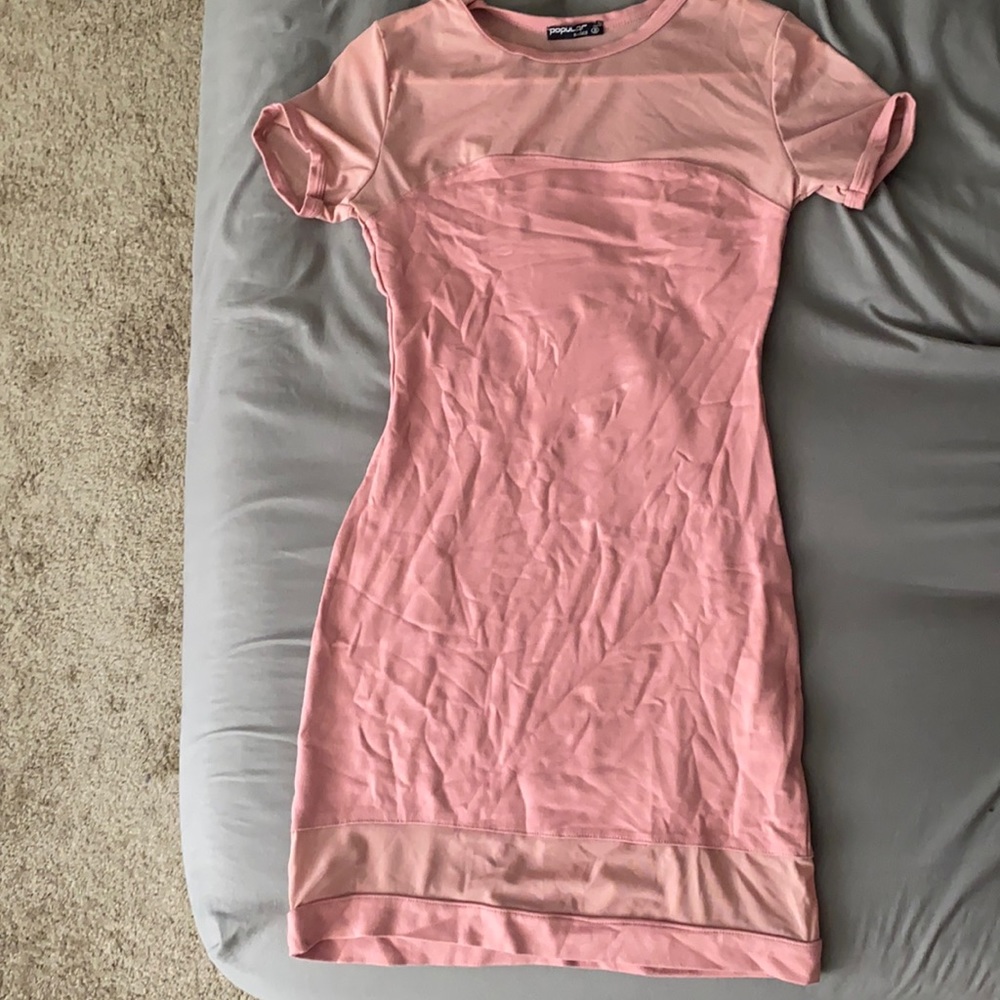 Mauve pink shirt body dress